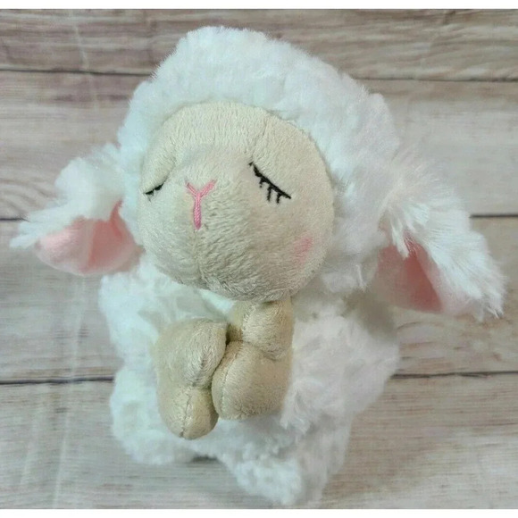 Ganz Plush Inspirational Praying Lamb Stuffed Animal White Kneeling 8" - Picture 2 of 5